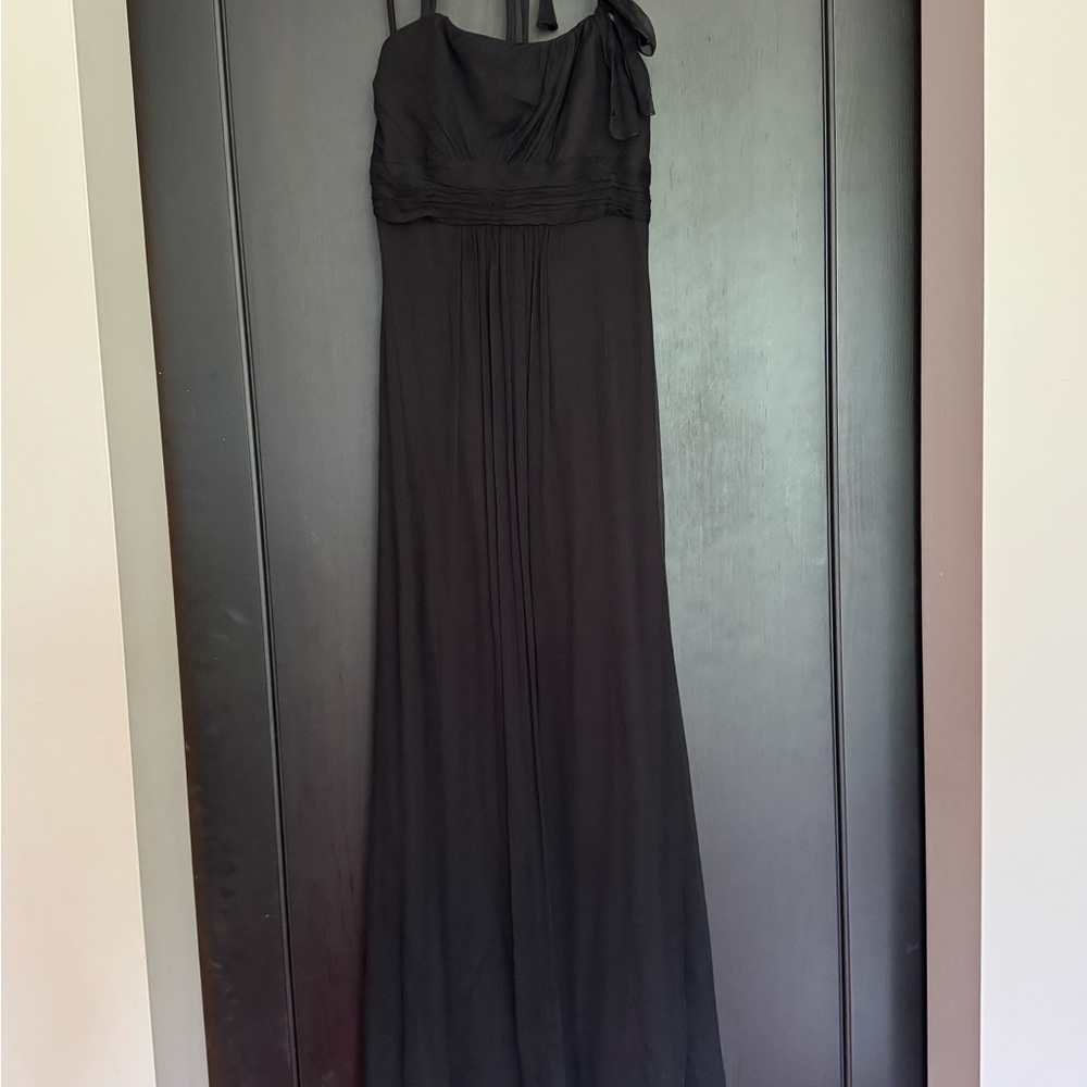 Amsale Black silk chiffon Gown